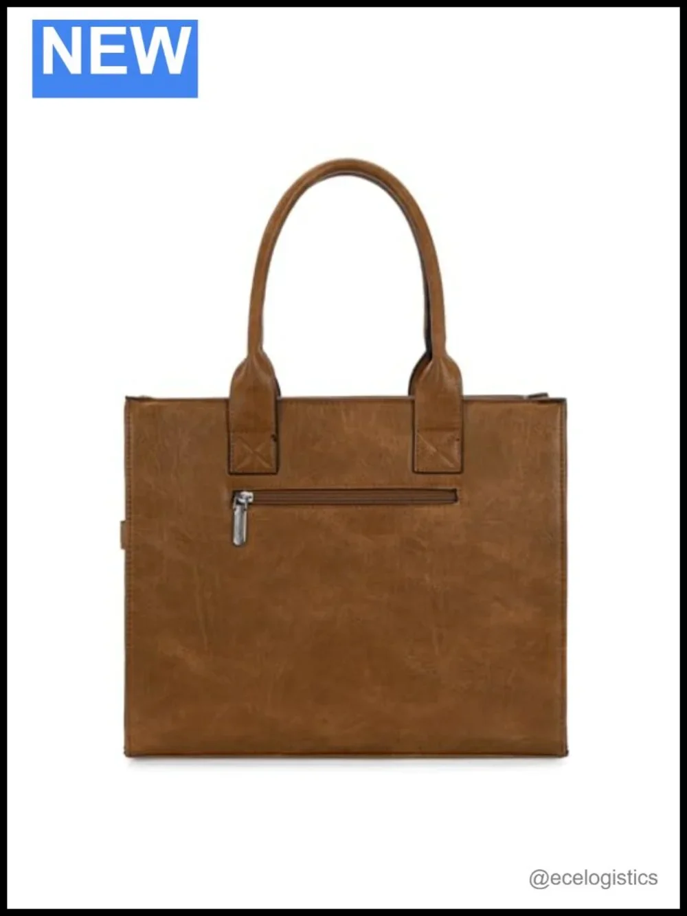 Large Faux Leather Tote Bag Satchel with Anti-Theft Zipper, Adjustable Strap
